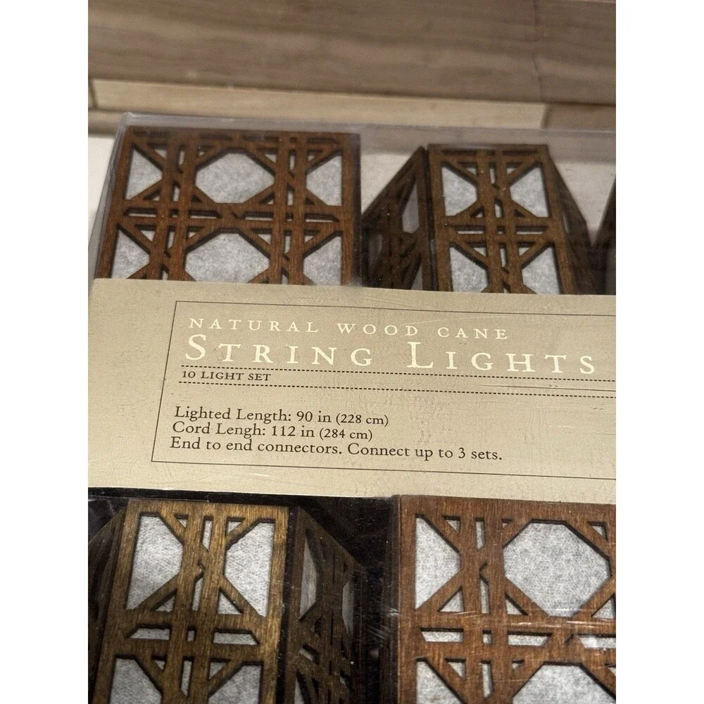 Natural Wood String Lights, New